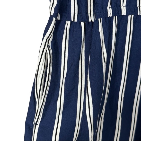 🌸NWT- Peace & Pearls- Navy/White Stripe Tank Shorts Romper- Size XL - Picture 4 of 7
